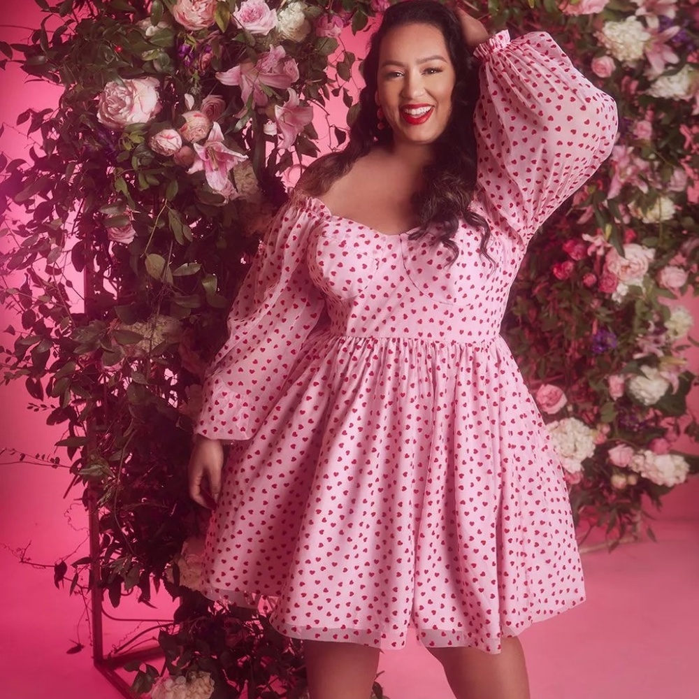 Heart Texture Mini Dress